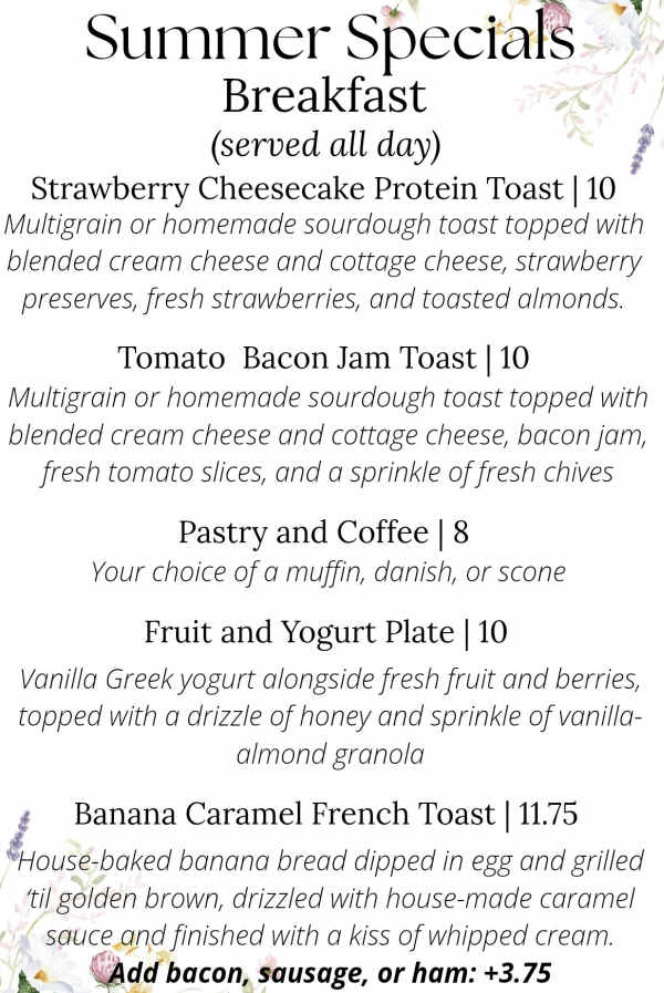 Lafayette Restaurant menu page 1